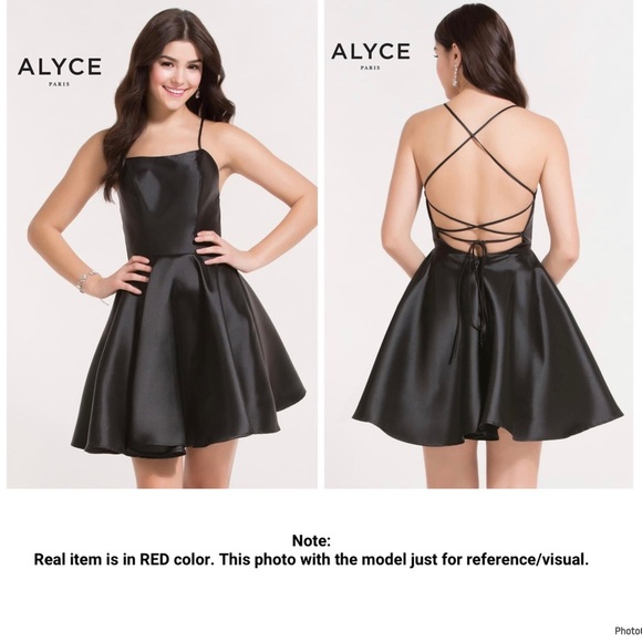 ALYCE PARIS RED DRESS SHORTS HOMECOMING SPAGHETTI STRAPS SIZE 0 - Picture 12 of 12